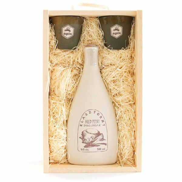 【コレいい値！】ポーランド・アピス社製 ミード(蜂蜜酒)箱入りセット クラシュトルヌィ 陶器カップセット（木箱入り）｜ポーランド